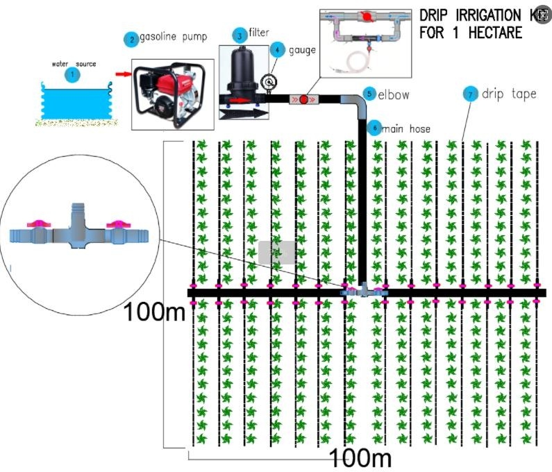 1 hectare drip irrigation solution